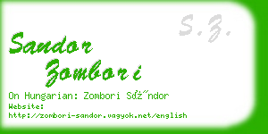 sandor zombori business card